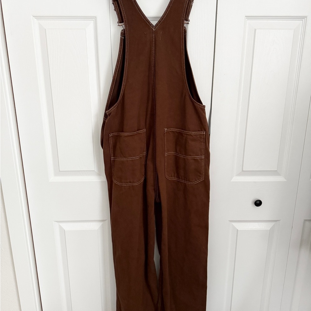 Reformation Milo Utility Overalls Chocolate Brown size 8 - Picture 6 of 9